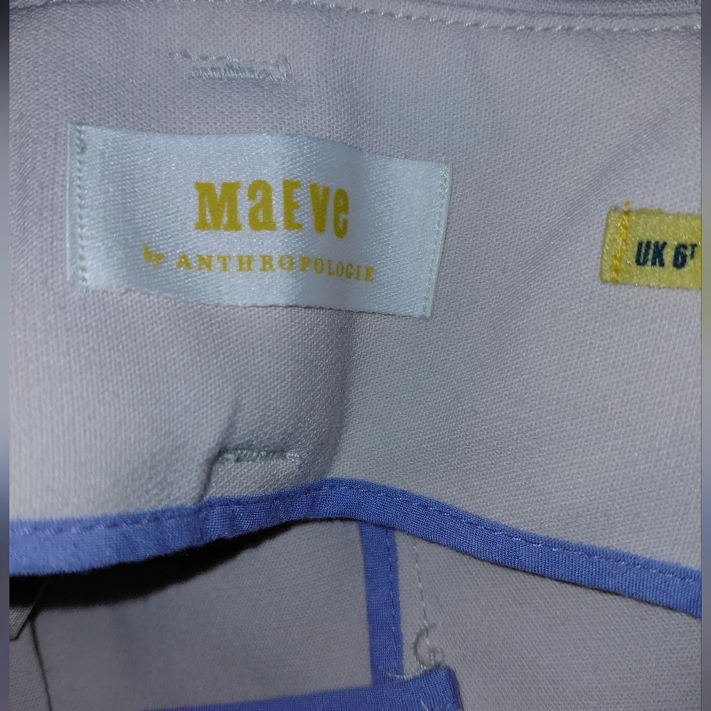 Maeve Anthropologie The Avery Pleated Wide Leg Crop Pants Cream 2 - Picture 9 of 16